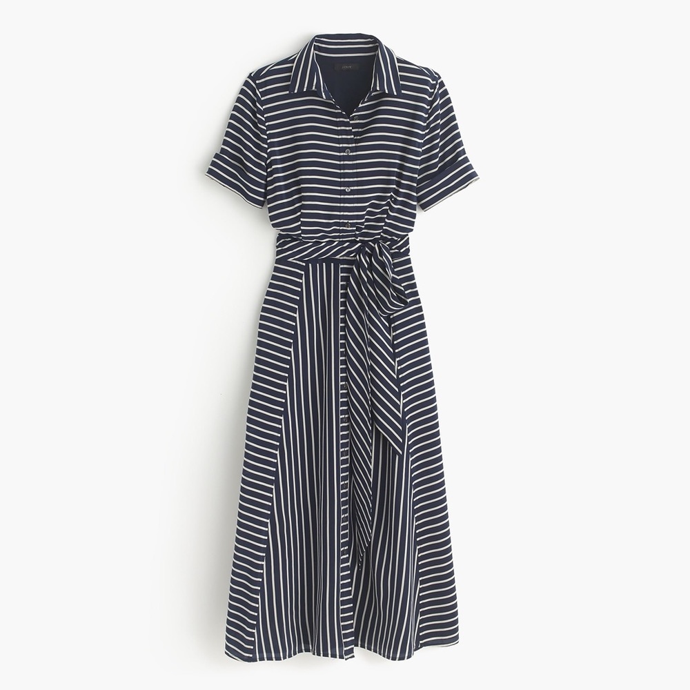 J. CREW ||| STRIPED SILK SHIRTDRESS